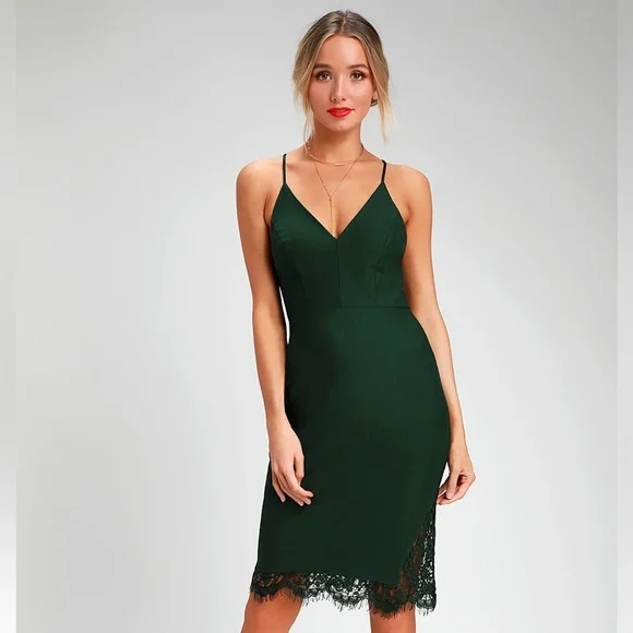 Lulu's Only Want You Lace Bodycon Midi Dress - Picture 3 of 10